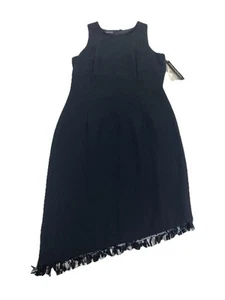 Vintage Donna Morgan kleines schwarzes gefüttertes ärmelloses Satin-Kleid mit Knopfleiste hinten Pailletten 10 - Bild 1 von 18