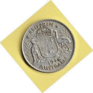 AUSTRALIA-1944 REY GEORGE V 2 CHELINES, 1 FLORÍN, 2 BOB (BAJO VALOR PLATA) - Imagen 1 de 2