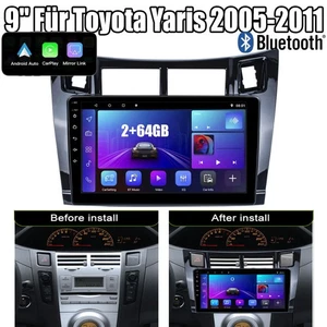 Para Toyota Yaris 2005-2011 Apple Carplay 9'' Android 13 Bluetooth AutoRadio 64GB - Imagen 1 de 17