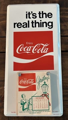 Coca Cola Metal Calendar Holder “ it’s the real thing “  1972-73 Coke - Image 1 of 4