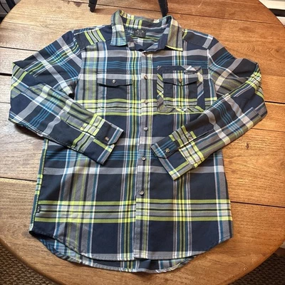 Oakley Green Blue Plaid Button Up Long Sleeve Shirt Men's Size MEDIUM - Image 1 of 4