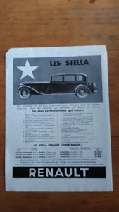 PUBLICITE ANCIENNE - PUB ADVERT 1933 Automobile Stella Renault dos técla hahn - Imagen 1 de 2
