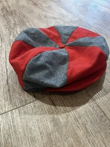 Ohio State Buckeyes Newsboy Cap Vintage Red Wnd Gray alma mater written in top - Picture 1 of 5