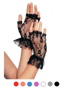Brand New Wrist Length Fingerless Lace Gloves Leg Avenue G1205 - Picture 1 of 3