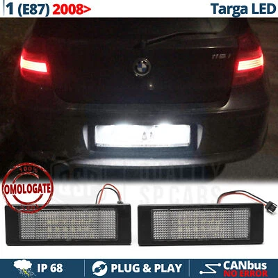 PLACCHETTE Luci TARGA FULL LED Bianco per Bmw Serie 1 E87 2007> CANBUS 6.500K - Immagine 1 di 4