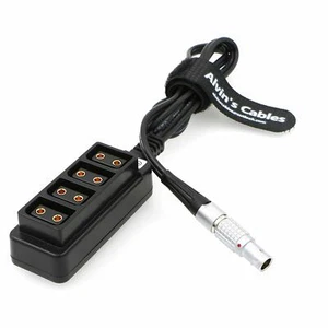 3 Pin Male Steadicam Zephyr to 4 Port Female D Tap Splitter Cable for ARRI RED - Picture 1 of 5