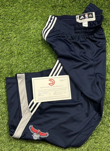 Game Worn Adidas Atlanta Hawks Elton Brand NBA Warm Up Pants Men's 3XL w/COA Cover