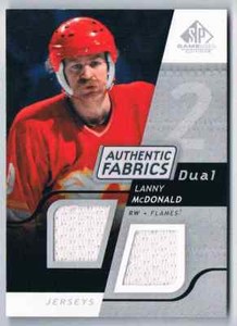 2008-09 SP GAME USED AUHENTIC FABRICS DUAL LANNY MCDONALD DUAL JERSEYS 1 COLOR
