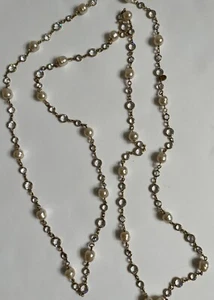 Rare Vintage 1981 CHANEL Gripoix Crystal Faux Baroque Pearl Sautoir Necklace - Bild 1 von 7