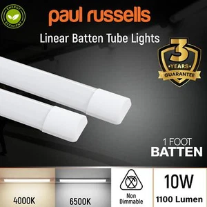 10W LED 1 Fuß Latten Röhrenlicht Ultra Slim Cool Weiß Tageslicht Wand Deckenlampe - Bild 1 von 7