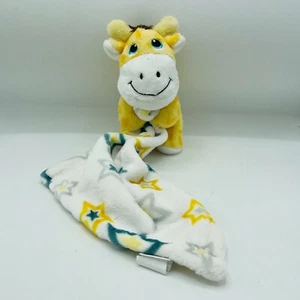 Little Beginnings Giraffe 7" Plush Security Blanket Lovey Baby Yellow Blue Star - Picture 1 of 6