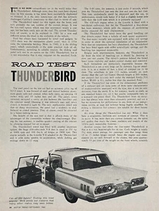 1960 Road Test Ford Thunderbird 430 V8 350 HP 2 Pages Pics Specs Info - Picture 1 of 2