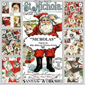 RILEY BLAKE, J WECKER FRISCH, "NIKOLAUS", WEIHNACHTSMANN, BRIEFMARKEN, POSTKARTEN, STOFFE - Bild 1 von 9