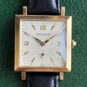 Vintage Waltham 10K Gold Filled 17 Jewels Rectangular Art Deco Wristwatch - Picture 1 of 9