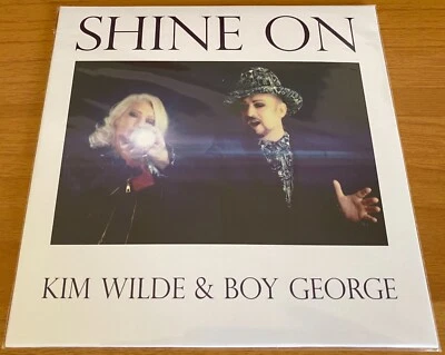 KIM WILDE & BOY GEORGE Shine On HTF 7" SINGLE LIMITED COLOURED Blue Marble VINYL - Image 1 of 2