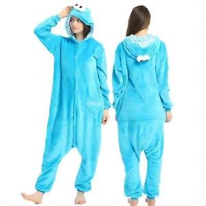 Cookie Monster Kirugumi Cosplay Halloween Costume Unisex Adults Pajama Party