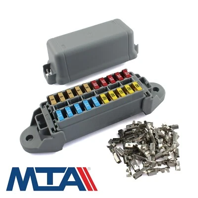 Mini Blade Fuse Box - Holds 20 Mini Blades - Complete with Terminals - MTA Italy