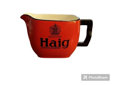 Haig Scotch Whiskey Jug Pitcher Ceramic Black Red Made in England Ceramic - Image 1 of 2
