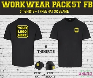 Workwear Package Printed 5xT-shits Personalised * S to 6XL Mix sizes and colours - Picture 1 of 6