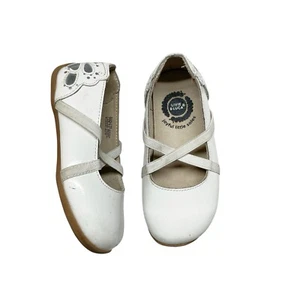 Livie & Luca Mariposa Shoes Infant Size 7 White Patent Leather Butterfly Flats - Picture 1 of 7