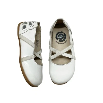 Livie & Luca Mariposa Shoes Infant Size 7 White Patent Leather Butterfly Flats - Image 1 of 4