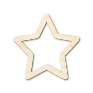 Unfinished Wood Star Outline Shape - Craft - up to 46 DIY 4 12 - Picture 1 of 3