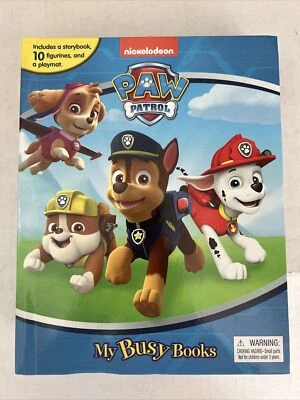 Paw Patrol Nickelodeon My Busy Book Hardcover figurines & playmat, NWOT Ages 3+ - Image 1 of 3