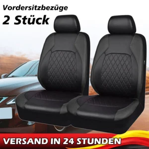 2 Stück PKW KFZ Universal Sitzbezug Schonbezug PU-Leder Schwarz Vordersitzbezüge - Bild 1 von 7