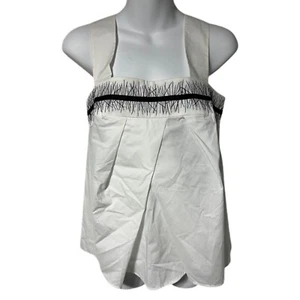 NWT Magaschoni Collection White Cotton Tank Top Sleeveless Blouse Size 6 - Picture 1 of 8
