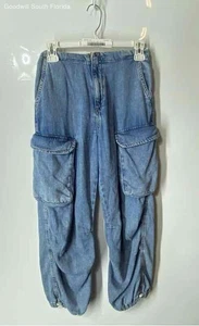 Zara Kids Blue Medium Wash Pockets Denim Tapered Leg Jogger Jeans Size 11-12 - Picture 1 of 4