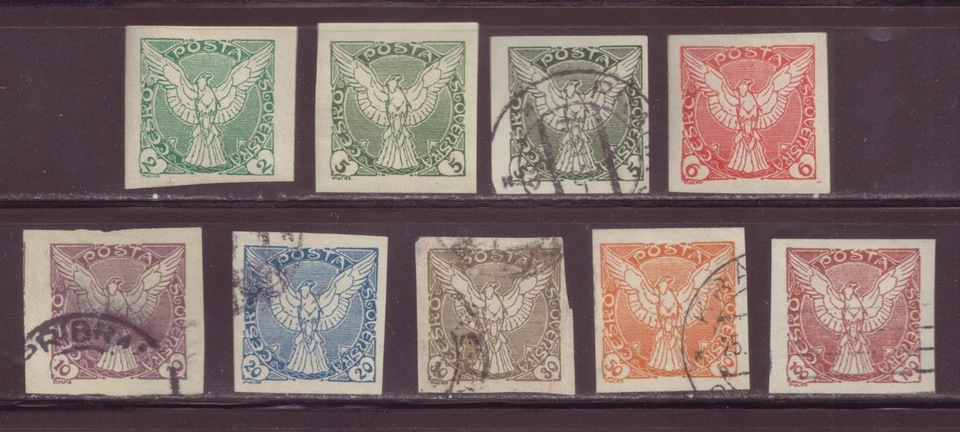 Checoslovaquia, Juego de 9, Pájaro Cortavientos, Estampillas de Periódico, Impermeables, MH Usado Foto 1 de 1