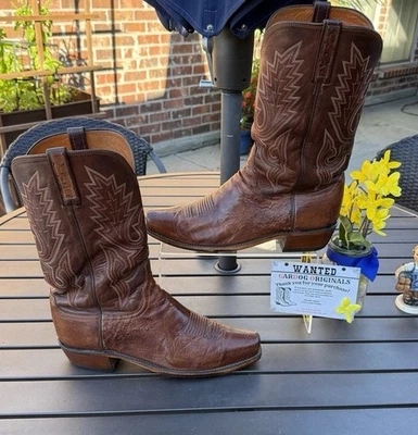 Lucchese Smooth Ostrich Cowboy 11.5 Best On Ebay ✅r👢1st GDO New Heel Cap - Image 1 of 4