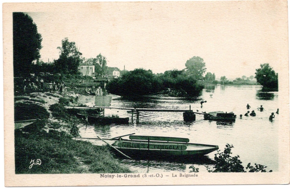93 NOISY LE GRAND CPA la baignade - bords de marne - passeur la pergola - Photo 1/1