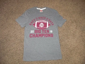 OHIO STATE BUCKEYES Homage gray tri blend Back 2 Back BIG 10 Champs shirt XS - Picture 1 of 3