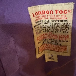 Vintage London Fog Women's Purple Trench Coat Size 14 Long Sleeve - Imagen 1 de 11
