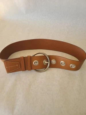 Prada,wide fine-grain Leather ,cognac Color, Silver Tone Buckle Bealt, Women 80 - Image 1 of 4