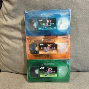 JVC J'Collection EHG T-120 VHS Clear Color Green Orange Blue - Picture 1 of 6