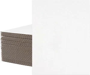 Mat Board Center, 25 Pack 8.5X11 Corrugated Cardboard Sheet, 1/8 Inch Thick - Picture 1 of 14