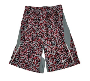 Nike DriFit Shorts Boys Youth Size Medium Gray Red White Camo Elastic Waist - Picture 1 of 10