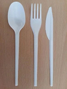 Plastic Forks Knives & Spoons Set Cutlery Tableware Disposable Party 50 Pack  - Picture 1 of 10