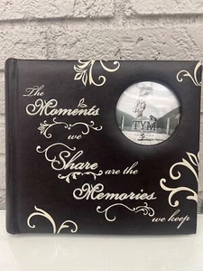 Álbum de fotos TYM Memories cuero sintético marrón con costuras crema recuerdos - Imagen 1 de 10