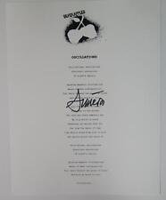 Simeon Coxe SILVER APPLES Signed Autograph "Oscillations" Lyric Music Sheet JSA