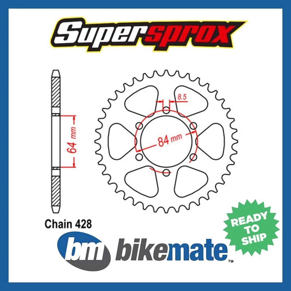 Piñón trasero acero 428-50T para Suzuki SP 125 1982 1983 1986 1987 1988 Foto 1 de 1