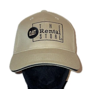CAT Rental Store Cap - Hat Cap Cappy Caterpillar Beige Rare - Picture 1 of 9