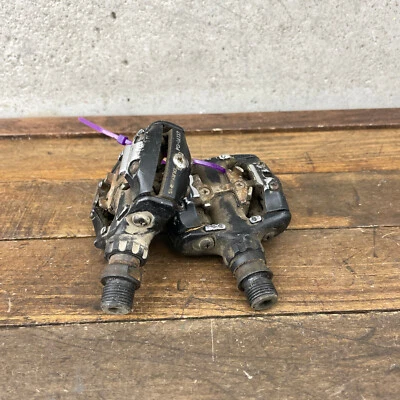 Pedales vintage Shimano Deore XT PD-M737 sin clip 9/16 pulgadas bicicleta de montaña negra B2 Foto 1 de 4