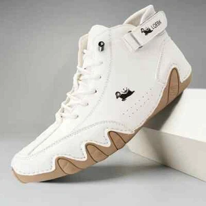 Men Fashion Outdoor Walking Loafers Shoes Comfortable Casual Leather Ankle Boots - Picture 1 of 30