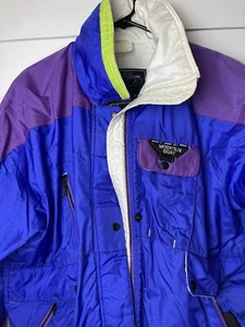 Vintage Mountain Goat By White Stag Ski Jacket Coat Women’s M Color Block Neon - Picture 1 of 9