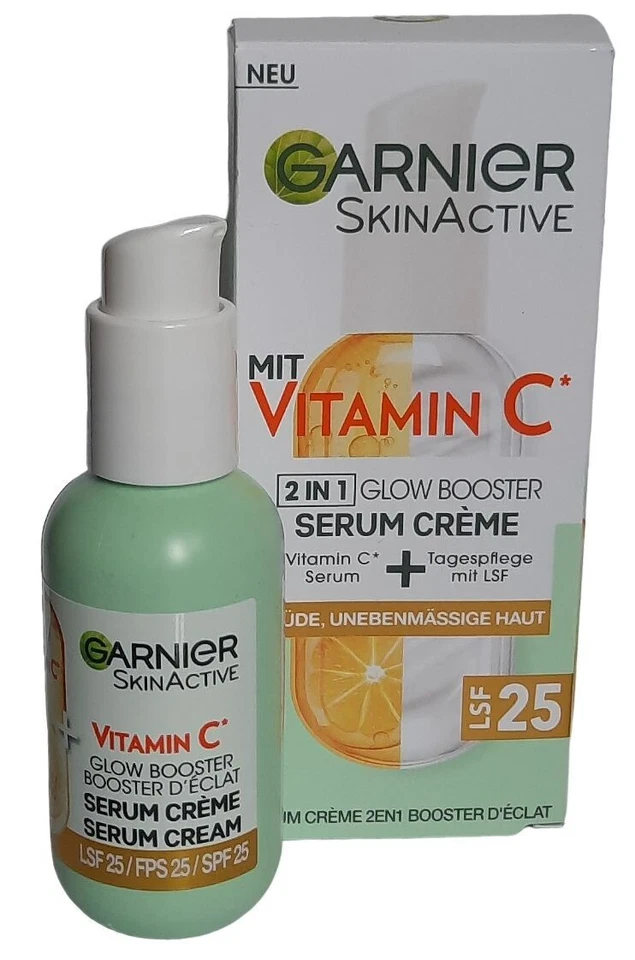GARNIER SKIN ACTIVE Garnier SkinActive 2in1 Glow Booster Serum Crème mit Vitamin C 50ml