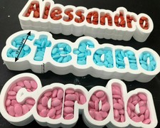 Porta confetti idea per festa compleanno comunione battesimo NOME in polistirolo