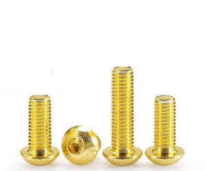 10pcs M2-M8 Steel Ti-plated Gold Button Head Socket Cap Screw Hex Allen Bolt - Picture 1 of 12